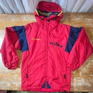 VINTAGE Columbia Sport Ski Jacket Red Navy Yellow Colorblock Size Small Womans
